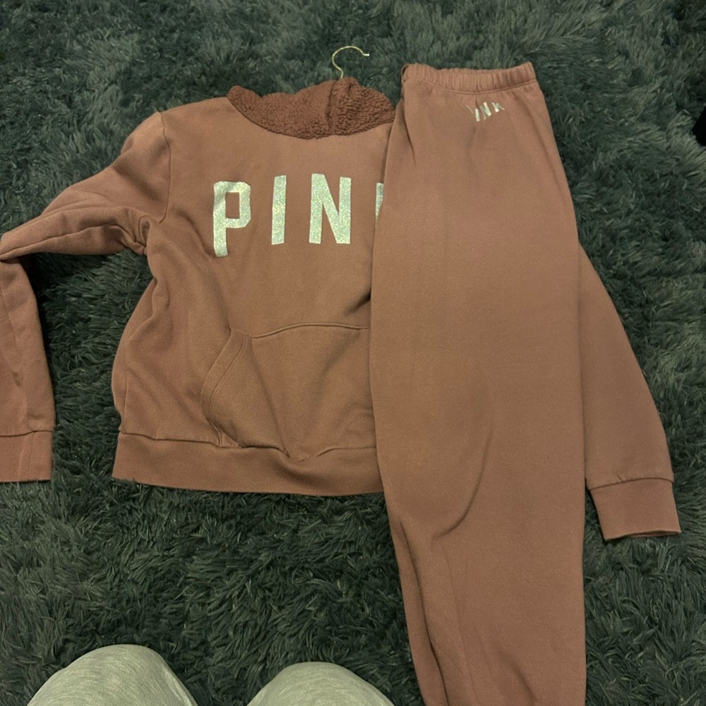 Victoria's Secret PINK Mauve Sweatshirt and Joggers Set